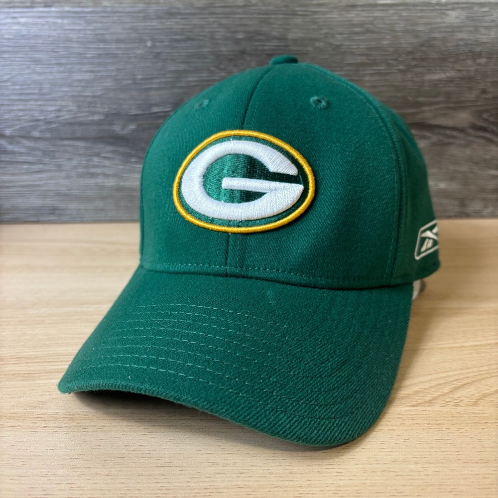 Green Bay Packers Hat Cap Fitted One Size Flex Band Green NFL Football Reebok